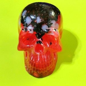 Bloody skull with glow in the dark bones